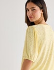 Whistle Broderie Knit Tee, Lemon product photo View 05 S