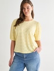 Whistle Broderie Knit Tee, Lemon product photo View 12 S