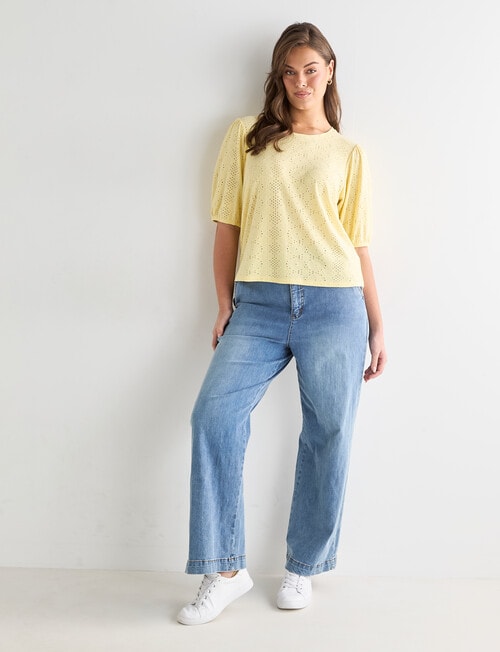 Whistle Broderie Knit Tee, Lemon product photo View 13 L