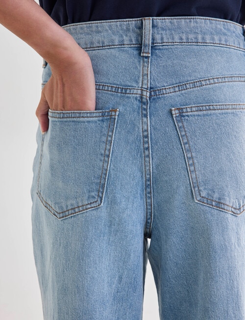 Denim Republic Crop Vintage Straight Jean, Light Wash product photo View 05 L