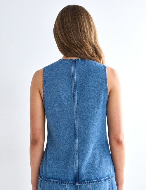 Denim Republic Vest, Mid Wash product photo View 02 L