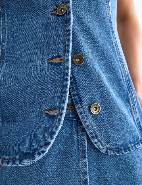 Denim Republic Vest, Mid Wash product photo View 05 L