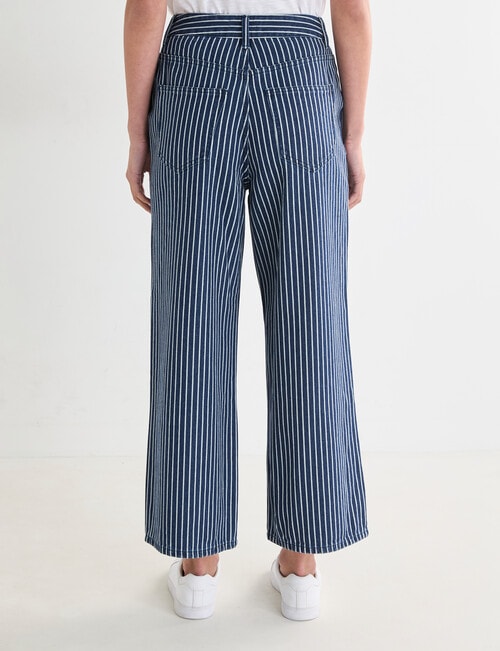 Denim Republic Crop Baggy Jean, Stripe Navy product photo View 02 L
