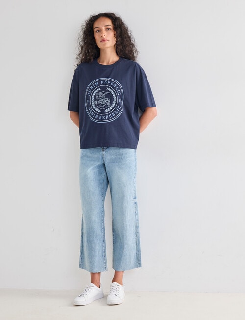 Denim Republic Crop Vintage Straight Jean, Light Wash product photo View 03 L