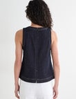Denim Republic Sleeveless Shell Top, Rinse product photo View 02 S