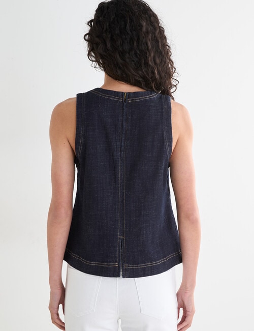 Denim Republic Sleeveless Shell Top, Rinse product photo View 02 L