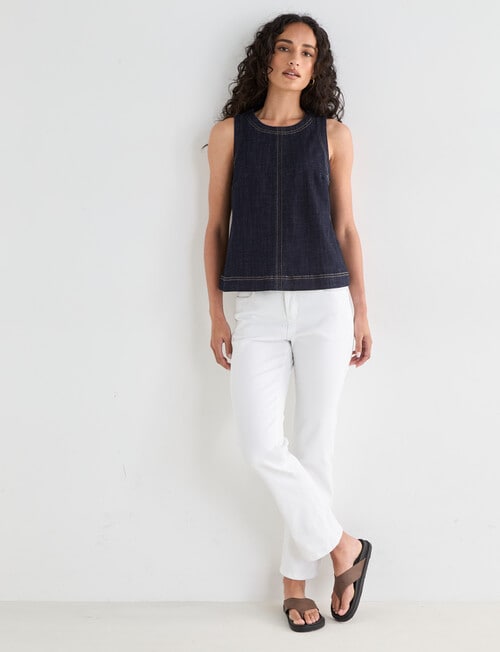 Denim Republic Sleeveless Shell Top, Rinse product photo View 03 L