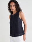 Denim Republic Sleeveless Shell Top, Rinse product photo View 06 S