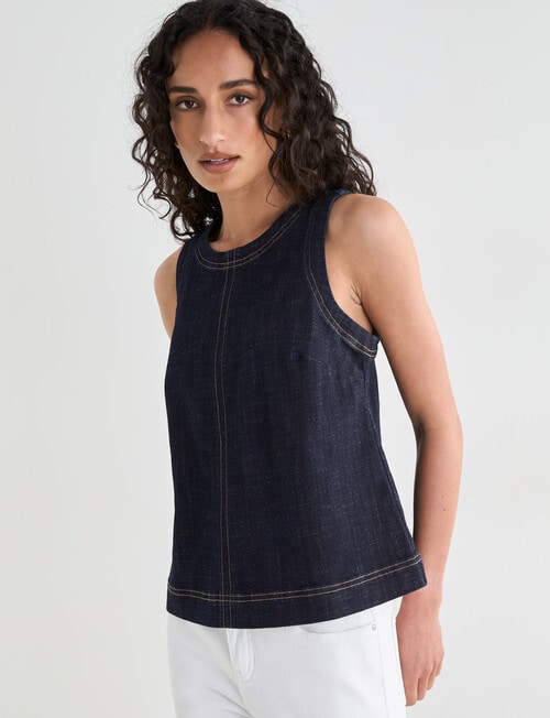 Denim Republic Sleeveless Shell Top, Rinse product photo View 06 L