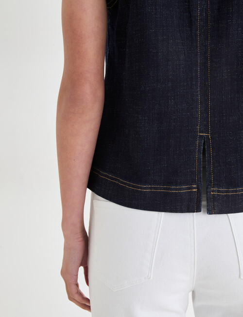 Denim Republic Sleeveless Shell Top, Rinse product photo View 08 L