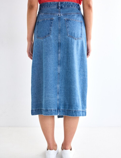 Denim Republic Wrap Skirt, Mid Wash product photo View 02 L