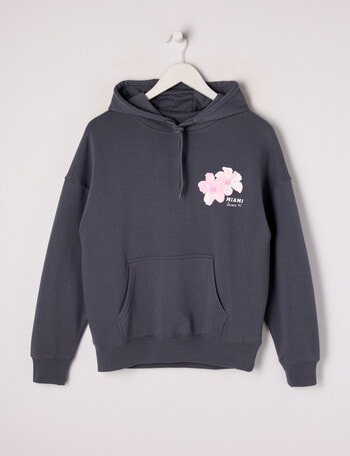 Switch Hibiscus Oversized Hoodie, Charcoal product photo