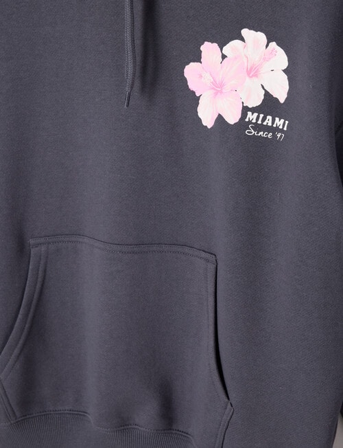 Switch Hibiscus Oversized Hoodie, Charcoal product photo View 03 L