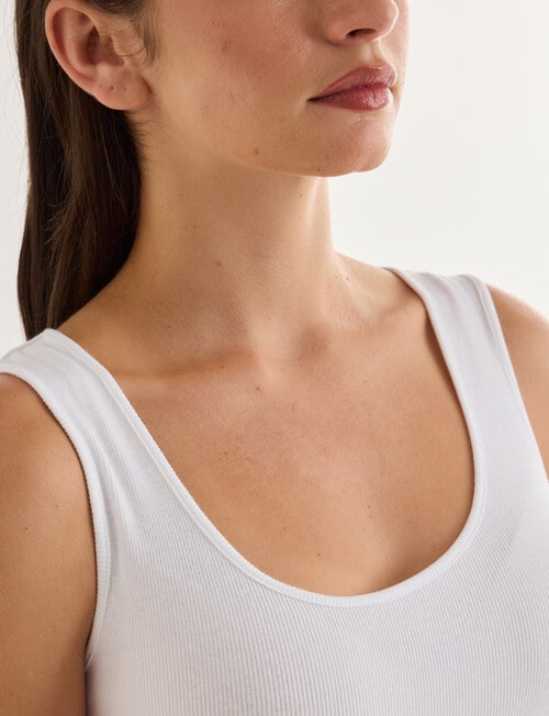 Lyric Rib Tank Top, White product photo View 03 L