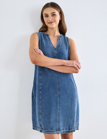 Zest Holiday Shift Dress, Chambray product photo