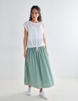 Zest Shirred Waist Poplin Skirt, Gingham Forest product photo