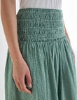 Zest Shirred Waist Poplin Skirt, Gingham Forest product photo View 04 S