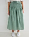 Zest Shirred Waist Poplin Skirt, Gingham Forest product photo View 13 S