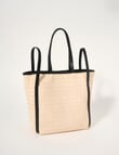 Whistle Accessories Cielo Straw Tote Bag, Natural & Black product photo