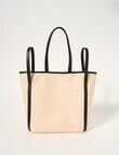 Whistle Accessories Cielo Straw Tote Bag, Natural & Black product photo View 02 S