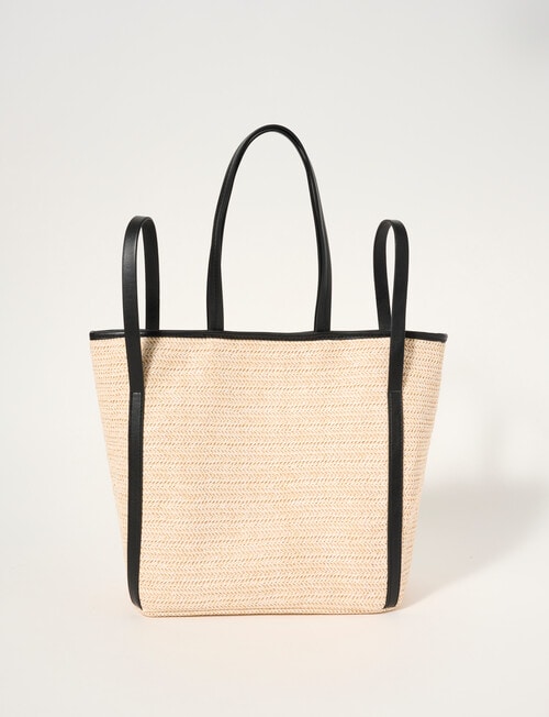 Whistle Accessories Cielo Straw Tote Bag, Natural & Black product photo View 02 L