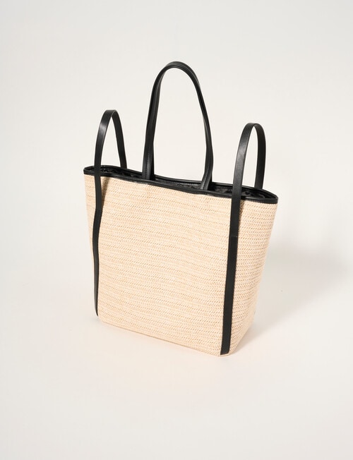 Whistle Accessories Cielo Straw Tote Bag, Natural & Black product photo View 03 L