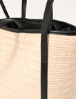 Whistle Accessories Cielo Straw Tote Bag, Natural & Black product photo View 05 S