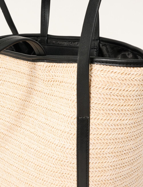 Whistle Accessories Cielo Straw Tote Bag, Natural & Black product photo View 05 L