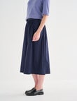 Jigsaw Aoife Elastic Waist Midi Skirt, Navy product photo
