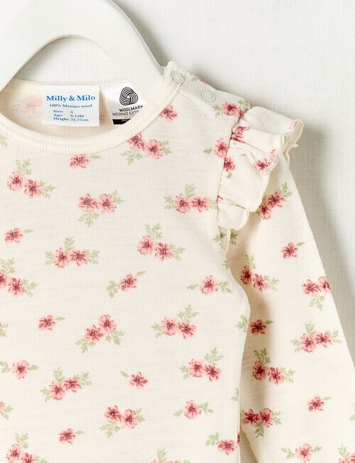 Milly & Milo Merino Long-Sleeve Floral Top, Multicoloured product photo View 02 L