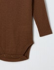 Milly & Milo Merino Long-Sleeve Rib Bodysuit, Brown product photo View 02 S