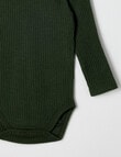 Milly & Milo Merino Long-Sleeve Rib Bodysuit, Green product photo View 02 S