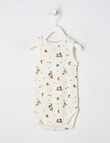 Milly & Milo Merino Sleeveless Space Dino Bodysuit, Cream product photo
