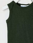 Milly & Milo Merino Sleeveless Rib Bodysuit, Green product photo View 02 S
