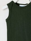 Milly & Milo Merino Sleeveless Rib Bodysuit, Green product photo View 02 S