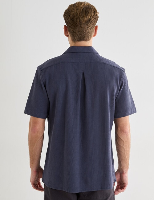 Laidlaw + Leeds Self Textured Short Sleeve Shirt, Slate product photo View 02 L