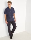 Laidlaw + Leeds Self Textured Short Sleeve Shirt, Slate product photo View 03 S