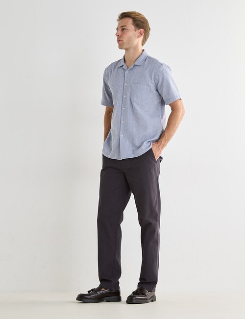 Laidlaw + Leeds Open Weave Short Sleeve Shirt, Light Blue product photo View 03 L