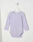 Milly & Milo Merino Long-Sleeve Rib Bodysuit, Lilac product photo