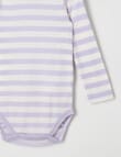 Milly & Milo Merino Long-Sleeve Striped Bodysuit, Lilac product photo View 02 S