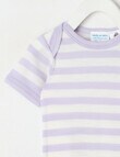 Milly & Milo Merino Short Sleeve Striped Bodysuit, Lilac product photo View 02 S