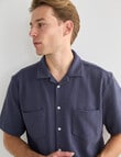 Laidlaw + Leeds Self Textured Short Sleeve Shirt, Slate product photo