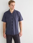 Laidlaw + Leeds Self Textured Short Sleeve Shirt, Slate product photo View 05 S