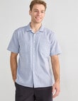 Laidlaw + Leeds Open Weave Short Sleeve Shirt, Light Blue product photo