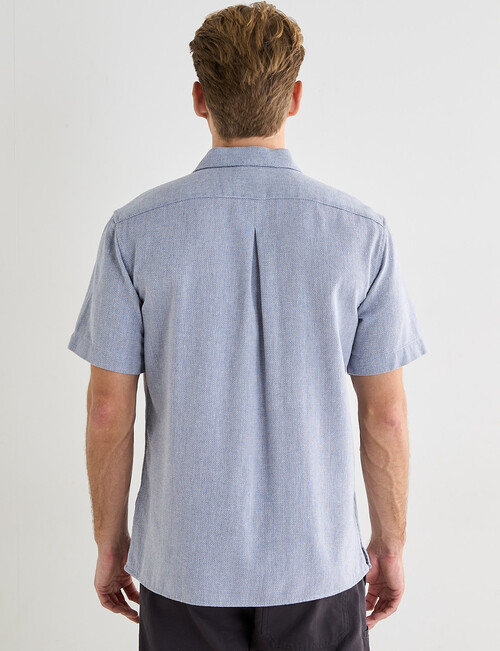 Laidlaw + Leeds Open Weave Short Sleeve Shirt, Light Blue product photo View 02 L