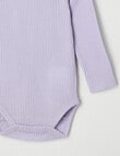 Milly & Milo Merino Long-Sleeve Rib Bodysuit, Lilac product photo View 02 S