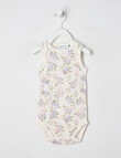 Milly & Milo Merino Sleeveless Floral Bodysuit, Cream product photo