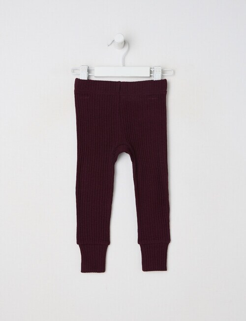 Milly & Milo Merino Rib Leggings, Cherry Lacquer product photo
