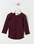 Milly & Milo Merino Rib Long-Sleeve Top, Cherry Lacquer product photo