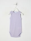 Milly & Milo Merino Short Sleeve Rib Bodysuit, Lilac product photo